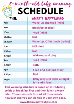 the schedule for an upcoming baby shower is shown in pink and blue, with text that reads