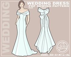 the wedding dress sewing pattern is shown