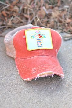 Judith March Cross Patch Cap - Red Cross Patch, Baby Shoes, Red