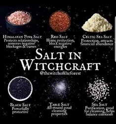 Salt In Witchcraft, Cer Nocturn, Witch Herbs, Eclectic Witch, Wiccan Spell Book, Witchcraft Spell Books