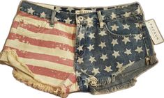 American Flag Shorts, American Flag, Red Blue, 4th Of July, Jean Shorts, Red And Blue, Color Blue, Flag, Collage