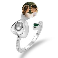 PRICES MAY VARY. 【This ring can do】- Personalize cherished moments with this photo-engraved Rose Flower Silver Ring. Our ring lets you customize any photo, from loved ones to pets. 【This ring made from】- gold-plated copper which is adjustable and comfortable for everyone. Adding a precious image for a personalized touch that makes it a long-lasting addition to the jewelry collection. 【This ring can be】- a sentimental gift to cherish loved ones and special moments on birthdays, anniversaries, Mot Cheap Meaningful Jewelry For Anniversary Gift, Cheap Sentimental Jewelry For Anniversary Gift, Cheap Customizable Jewelry For Anniversary Gift, Memorial Wedding Rings, Cute Anniversary Gifts For Wife, Photo Ring, Photo Engraving, Valentines Day Birthday, Photo Heart