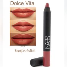 Nars Velvet Matte Lipstick Pencil Dolce Vita (Dusty Rose). Nars Lipstick Dolce Vita, Nars Audacious Lipstick, Nars Lip, Velvet Matte Lipstick, Nars Lipstick, Lipstick Pencil, Crayon Lipstick, Sheer Lipstick, Lipstick Palette