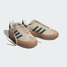 adidas Gazelle Bold Shoes - White | Women's Lifestyle | adidas US Adidas Gazelle Bold, Gazelle Bold, Look Grunge, Bold Shoes, Quoi Porter, Sneaker Sale, Adidas Originals Women, Cream Shoes, Ținută Casual