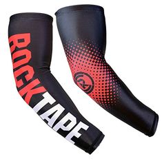 two knee sleeves with red and black designs on the sides, one is made out of foam