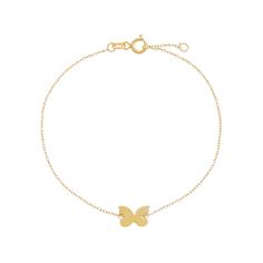 14K Gold Solid Mini Butterfly Bracelet 14K - Adina's Jewels Mini Butterfly, Bear Pendant, Butterfly Bracelet, Dainty Chain, Butterfly Charm, Everyday Jewelry, Gold Style, Everyday Style, Quality Jewelry