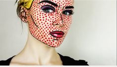 Crazy Halloween Makeup, Comic Book Makeup, Comic Makeup, Pop Art Costume, Costumes Faciles, Karneval Diy, Unique Halloween Makeup, Maquillage Halloween Simple