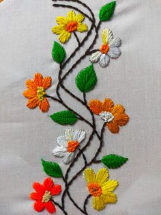 a close up of a piece of cloth with flowers on it