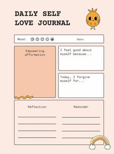 the daily self love journal with an image of a bird