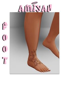 an image of a woman's foot with tattoos on it and the words amsaf