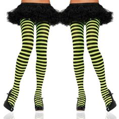 Nylon Striped Tights. Neon Lime Yellow Greenish And Black. Fits 90-160 Lbs Styles: Halloween Hot Cosplay Comic-Con Festival Rec Dance Topic Burningman Dress Up Costume V: 7100 Green Fitted Thigh High Tights, Fitted Green Thigh High Legwear, Green Stretch Thigh High Legwear, Green Stretch Thigh High Stockings, Yellow Stretch Thigh High Legwear, Yellow Stretch Thigh-high Legwear, Up Costume, Lime Yellow, Striped Tights