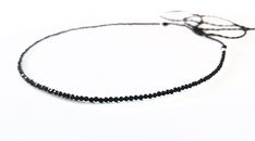 Introducing our stunning Black Spinel Choker Necklace! Carefully crafted using small, diamond-cut black spinel beads that glisten beautifully in the light. This exquisite everyday necklace features a stylish macramé finish and is adjustable to ensure the perfect fit for any neckline. Elevate your look with this elegant and versatile piece. See my whole jewelry collection here--> https://www.etsy.com/shop/SosyGallery Follow Sosy Gallery on Instagram @sosy_gallery Twitter--> https://twitter.com/sosygallery Facebook--> https://www.facebook.com/sosygallery https://gr.pinterest.com/sosygallery/ Adjustable Black Spinel Jewelry For Gifts, Elegant Adjustable Black Crystal Necklace, Elegant Black Beaded Bracelet With Adjustable Chain, Minimalist Black Jewelry With Faceted Beads, Adjustable Black Beaded Crystal Necklace, Adjustable Black Beaded Bracelet With Chain Detail, Adjustable Black Beaded Bracelet With Chain, Adjustable Black Beaded Bracelet, Adjustable Hand-strung Beaded Necklace For Party