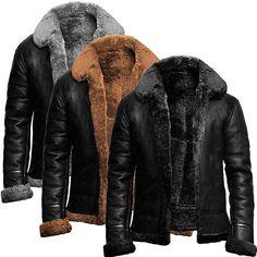 Casual Winter Coat, Men Winter Jacket, Faux Fur Collar Coat, Winter Overcoat, Pu Jacket, Sheep Skin, Pu Leather Jacket, Mens Winter Coat, Real Leather Jacket