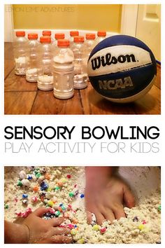 Awesome sensory bowling activity for kids. The perfect indoor game for kids Gym Activities, Sensory Games, Toddler Sports, Sensory Ideas, Gross Motor Activities, Creative Curriculum, Movement Activities, Indoor Activities For Kids, Sensory Processing