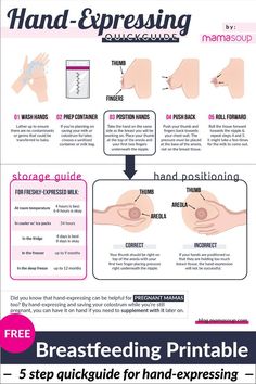 an info sheet with instructions on how to use hand - exressing for breastfeeding