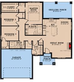 the floor plan for a two story house