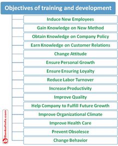 a table that shows the different levels of training and development