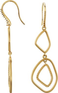 Open Silhouette Dangle Earrings Formal 14k Gold Drop Chandelier Earrings, Gold-tone Chandelier Drop Earrings For Formal Events, Yellow Gold Dangle Chandelier Earrings For Formal Occasions, Gold-tone Drop Earrings For Formal Occasions, Gold-tone Dangle Chandelier Earrings For Formal Occasions, Formal Yellow Gold Dangle Chandelier Earrings, Modern Yellow Gold Dangle Chandelier Earrings, Designer Store, Sterling Earrings