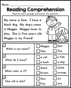 reading worksheet for children with pictures and words to help them understand what they are reading