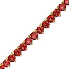 Your look isn’t complete without this eye-catching gemstone tennis bracelet. Crafted in sterling silver with 14K gold plate, this vibrant design sparkles with a row of 4.0mm regal red garnets. Buffed to a brilliant luster, this 7.25-inch bracelet secures with a tongue and groove clasp. Red Patch, Garnet Stone, Tongue And Groove, Wedding Event Planning, Vibrant Design, Gemstone Bracelets, Red Garnet, Tennis Bracelet, Wedding Event