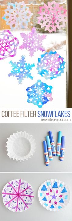 coffee filter snowflakes are the perfect winter craft for kids