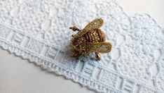 Gold bee brooch Bumble bee brooch Bee pin  embroidered brooch Embroidered Gold Brooches As Gifts, Gold Embroidered Brooch For Gift, Gold Embroidered Brooches For Gifts, Bee Decals, Insect Brooch, Embroidered Brooch, Feminine Jewelry, Bee Pin, Bee Brooch