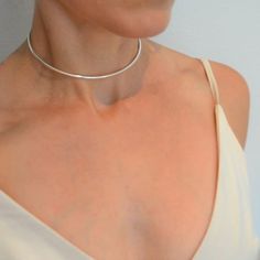 Everyday Sterling Silver Choker Necklace, Stackable Sterling Silver Necklaces, Simple Choker As Gift, Simple Choker Jewelry Gift, Minimalist Choker For Everyday Wear, Silver Minimalist Stackable Jewelry, Simple Silver Choker Necklace, Classic Sterling Silver Choker Jewelry, Classic Sterling Silver Choker