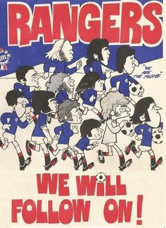 an old poster with the words rangers on it and cartoon characters running in front of them