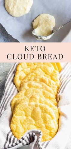 keto cloud bread on a baking sheet and in a pan