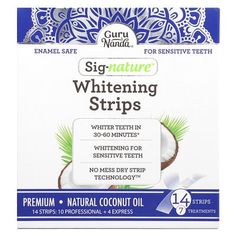 Enamel SafeFor Sensitive TeethWhiter Teeth in 30-60 Minutes*Whitening For Sensitive TeethNo Mess Dry Strip Technology™Premium Natural Coconut Oil14 Strips: 10 Professional + 4 Express 7 Treatments Special coconut oil formula: Made with natural coconut oil to help reduce tooth sensitivity caused by hydrogen peroxide. Natural mint flavor makes the whitening experience refreshing and enjoyable. No mess dry strip technology™: The strips have up to 2 hours of high-strength adhesion. The strips will remain securely in place even while drinking water or exercising. The strips remove easily after 60 minutes of use.*Actual results may vary. Coconut Teeth Whitening, Whiten Teeth Fast, Whitening Strips, Whiter Teeth, Pure Coconut Oil, Teeth Whitening Strips, Tooth Sensitivity, Bright Smile