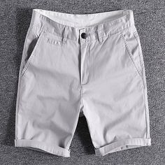 Season:Spring  Summer; Fabric:Cotton Blend; Gender:Men's; Style:Streetwear,Fashion,Casual; Occasion:Outdoor,Going out,Daily; Fit Type:Regular Fit; Function:Comfort,Breathable; Waistline:Mid Waist; Pattern:Plain; Design:Pocket; Pants Type:Chino Shorts,Bermuda shorts,Shorts; Fly Type:Button,Zipper; Front page:FF; Listing Date:03/07/2023; Production mode:External procurement; Hips:; Length:; Waist: Casual Bermuda Shorts Solid Color, Solid Color Cotton Bermuda Bottoms, Solid Color Cotton Bermuda Shorts, Casual Shorts With Short Inseam In Solid Color, Fitted Casual Shorts Solid Color, Fitted Casual Solid Color Shorts, Cotton Above Knee Shorts With Pockets, Solid Color Cotton Shorts, Casual Solid Color Above Knee Shorts