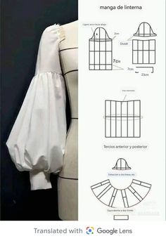 the instructions for how to make an origami dress with pleated sleeves and collars