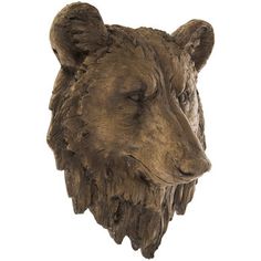 the head of a bear is made out of wood