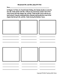 the storyboard worksheet for children's reading and writing about their favorite characters