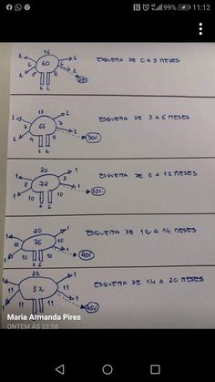 a sheet of paper with diagrams on it