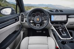 the interior of a porsche cayenne is shown in this undrecognized image