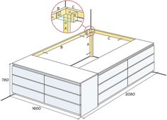 the diagram shows how to build an outdoor storage shed