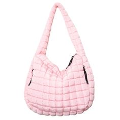 Light Blush Pink Oversized Slouchy Quilted Puffer Puffy Hobo Tote Bag * 20" X 7" X 15" * Zipper Closure * 27" Long Strap * Water-Resistant Inner Lining * Two Interior Pockets * Two Exterior Side Pockets Puffer Tote Bag, Oversized Quilt, Scout Bags, Oversized Puffer, Hobo Tote Bag, Carryall Tote, Quilted Totes, Bag Light, Clear Bags