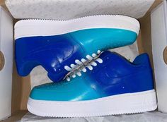 Get your one-of-a-kind, authentic Air Force 1's customized to perfection. Our shop stands out as the premier destination for bespoke sneakers. Why Choose Us? Genuine Air Force 1's: We start with authentic Air Force 1's to ensure the highest quality. Tailored to You: Every pair is made to your exact specifications. Message us with your unique design ideas. Handcrafted Excellence: Our designs are meticulously crafted and painted by hand using specialized leather paint, then sealed with an acrylic Customizable Blue Sneakers For Streetwear, Custom Blue Sneakers, Custom Blue Low-top Sneakers, Blue Customizable Sporty Sneakers, Customizable Sporty Blue Sneakers, Blue Low-top Custom Sneakers, Sporty Customizable Blue Sneakers, Custom Blue Sneakers For Streetwear, Blue Custom Sneakers For Streetwear