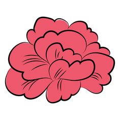 a pink flower that is in the shape of a heart, on a white background