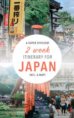 two week itinerary for japan with text overlay