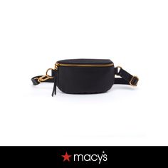 in stock Chic Black Belt Bag With Gold-tone Hardware, Black Rectangular Belt Bag With Gold-tone Hardware, Chic Black Belt Bag As Shoulder Bag, Black Travel Belt Bag With Gold-tone Hardware, Black Belt Bag With Gold-tone Hardware For Travel, Chic Black Belt Bag For Everyday, Handbag Accessories, Fern, Belt Bag