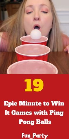 Discover 19 unique Minute to Win It games using ping pong balls! Perfect for parties and gatherings, these games are easy to set up and guarantee loads of fun. Challenge your friends and family with these creative and exciting activities that will keep everyone entertained and laughing. Don't miss out on these fantastic game ideas! #MinuteToWinIt #PartyGames #PingPongBallGames #FunActivities #GameNight Games With Ping Pong Balls, Survivor Idea, Ping Pong Games, Egg And Spoon Race, Home Party Games, Minute To Win, Minute To Win It Games, Epic Party, Ping Pong Balls