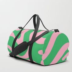 No need to muffle your duffle game. Our duffle bags are sure to be your new favorite gym and travel go-to, featuring crisp printed designs on durable spun poly fabric for a canvas-like feel. Constructed with premium details inside and out for ultimate protection and comfort. Available in three sizes.       - Crafted with durable spun poly fabric for high print quality    - Soft polyester lining with interior zip pocket    - Adjustable shoulder strap with foam pad and carrying handles    - Double Green Rectangular Gym Bag For Overnight Trips, Rectangular Green Gym Bag For Overnight Trips, Green Duffle Bag, Duffle Bag Patterns, Pink Duffle Bag, Skee Wee, Liquid Swirl, Travel Duffle Bag, Retro Abstract