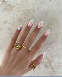 Light Blue Nails, Pastel Nails, Minimalist Nails, Funky Nails, Pretty Acrylic Nails, Chic Nails, Short Acrylic Nails, Best Acrylic Nails, Square Nails