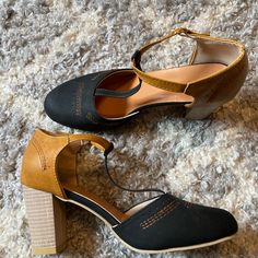 Never Worn Black & Tan Pumps. Unbranded Size 39 3” Heel Retro Black Heels For Fall, Vintage Black Heels For Fall, Vintage Black Fall Heels, Tan Pumps, Shoes Color, Black Tan, Wearing Black, Black And Tan, Shoes Women Heels