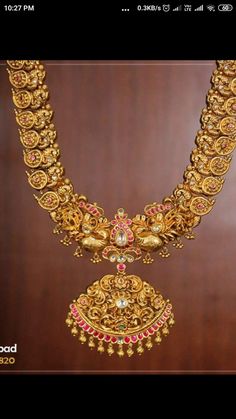 80 Grams Gold Haram Designs, Middle Haram Gold Designs Latest, Latest Long Haram Gold Jewellery Designs, 50grams Gold Haram, Mohan Mala, Haram Designs Gold Latest, Lakshmi Haram, Krishna Pendant, Necklace Set Indian Bridal Jewelry