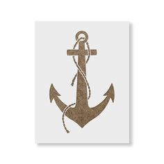 an anchor with rope on it is shown in the shape of a square paper cutout