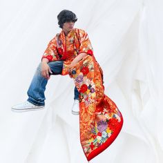 Measurements: Kimono Length--72.8" (185cm), Sleeve Length--42" (106cm), Shoulder To Shoulder--26" (66cm) 100% Blend Materials. ***Signs Of Wear Because It Was A Shoowroom Display *** Traditional Red Kimono For Tea Ceremony, Traditional Red Festive Kimono, Red Festive Kimono For Festivals, Traditional Red Kimono For Wedding, Red Long Kimono For Wedding, Long Red Kimono For Wedding, Traditional Red Silk Kimono, Festive Red Kimono With Kimono Sleeves, Traditional Japanese Wedding