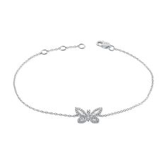 Flutter into elegance with our Diamond Butterfly Chain Bracelet, gracefully crafted in radiant 14K gold. This enchanting piece features delicate butterfly motifs adorned with shimmering diamonds, totaling 0.21 carats, exuding a whimsical charm that captures the essence of natural beauty. Butterfly Chain Bracelet, Butterfly Chain, Nautical Necklace, Delicate Butterfly, Diamond Butterfly, Bangle Ring, Gold Sign, Butterfly Bracelet, Bezel Set Diamond